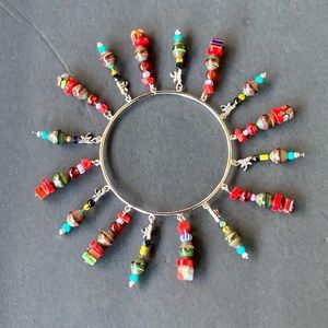 World Tribe Red Dangling Bead Bracelet